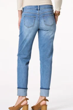 Cato Distressed Cuffed Girlfriend Jeans> Jeans