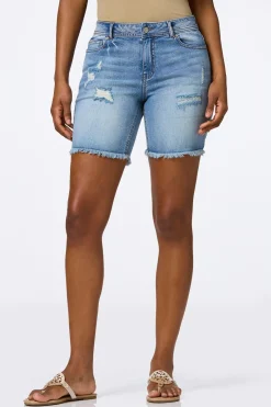 Cato Distressed High Rise Denim Shorts> Shorts|Jeans