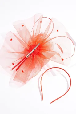 Cato Dot Mesh Feather Fascinator><noscript><img width=