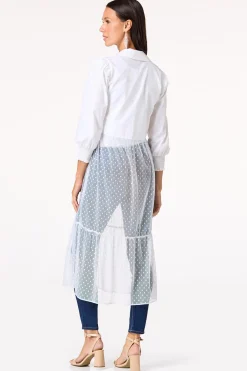 Cato Dotted Mesh Poplin Duster> Tops