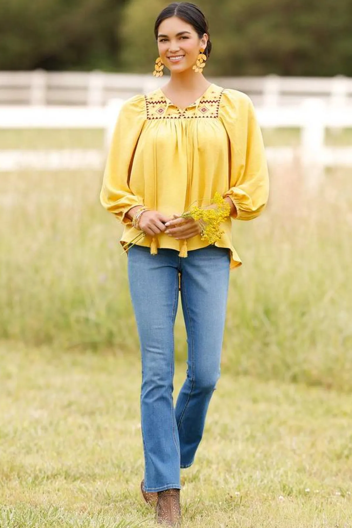 Cato Double Button High Rise Bootcut Jeans> Jeans