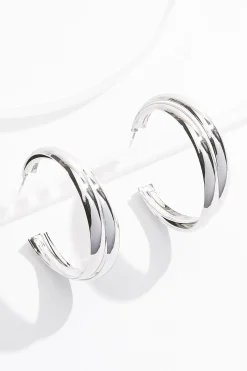 Cato Double Row Hoop Earrings> Earrings