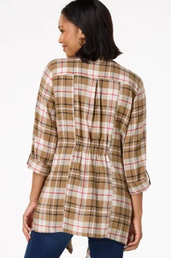 Cato Draped Plaid Cardigan> Jackets & Vests