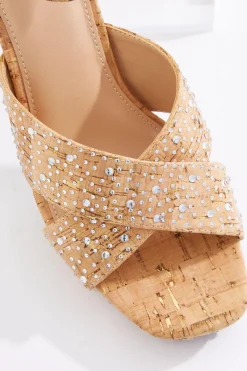 Cato Embellished Cork Platform Sandals> Sandals|Heels