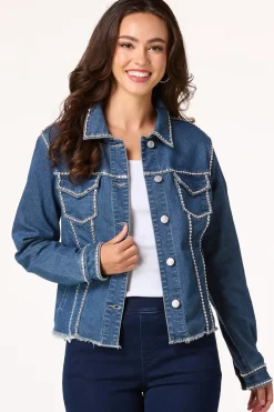 Cato Embellished Denim Jacket> Jackets & Vests|Jeans