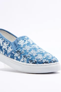 Cato Embellished Distressed Sneakers><noscript><img width=