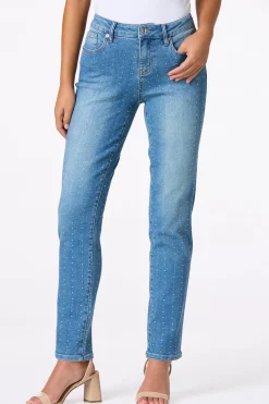Cato Embellished Mid Rise Jeans> Jeans