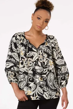 Cato Embellished Safari Floral Top> Tops