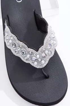Cato Embellished Scallop Strap Flip Flops> Sandals