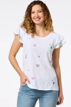 Cato Embroidered Blossom Top> Tops