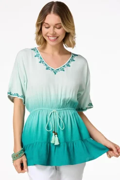 Cato Embroidered Dip Dye Top> Tops