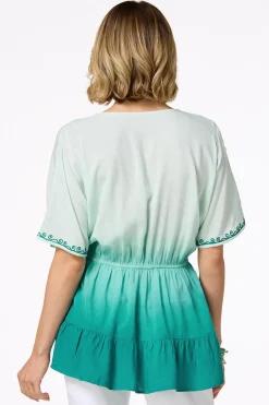 Cato Embroidered Dip Dye Top> Tops