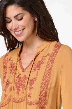 Cato Embroidered Flare Sleeve Top><noscript><img width=