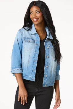 Cato Embroidered Free Spirit Denim Jacket><noscript><img width=