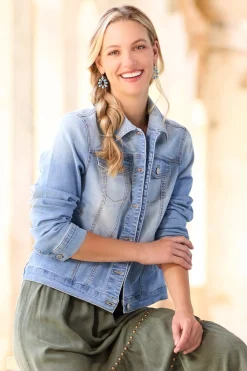 Cato Embroidered Free Spirit Denim Jacket><noscript><img width=