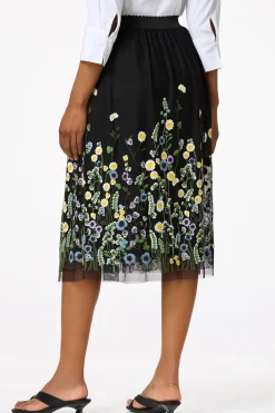 Cato Embroidered Mesh Skirt> Skirts