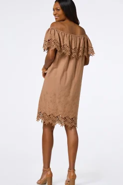 Cato Embroidered Off Shoulder Dress> Dresses