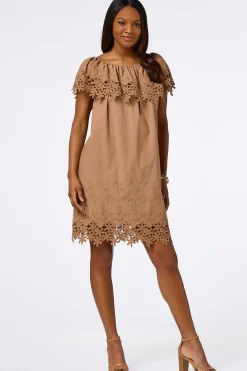 Cato Embroidered Off Shoulder Dress><noscript><img width=