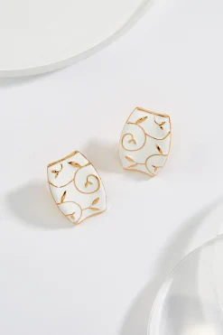 Cato Enamel Design Button Earrings> Earrings