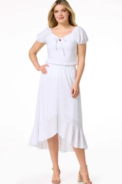 Cato Eyelet High- Low Skirt><noscript><img width=