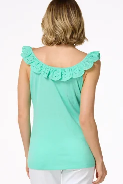 Cato Eyelet Ruffle Tank><noscript><img width=