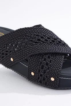 Cato Fabric Crossband Wedge Sandals> Sandals