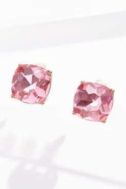 Cato Faceted Square Button Earrings> Earrings