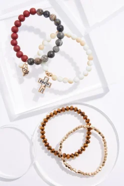 Cato Faith Cross Charm Stretch Bracelet Set> Inspirational|Bracelets
