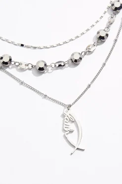 Cato Faith Fish Pendant Layered Necklace><noscript><img width=