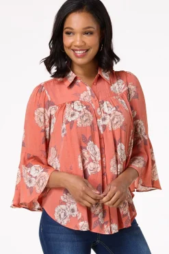 Cato Fiery Floral Shirt> Tops