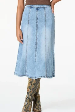 Cato Flare Denim Midi Skirt> Skirts|Jeans
