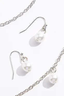 Cato Floating Pearl Long Necklace Set><noscript><img width=