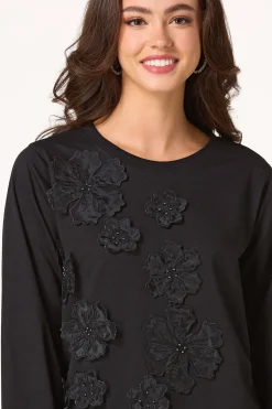 Cato Floral Applique Sweatshirt><noscript><img width=