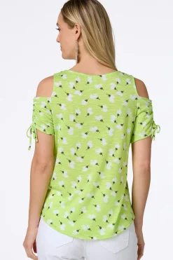 Cato Floral Breeze Cold Shoulder Top> Tops