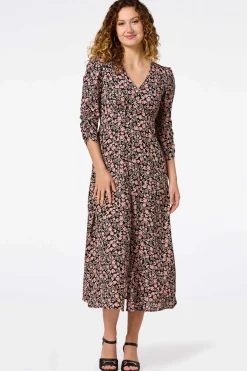 Cato Floral Cinched Sleeve Dress> Dresses