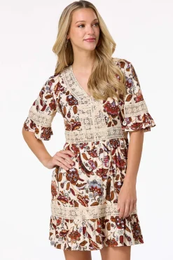 Cato Floral Crochet Trim Dress> Dresses