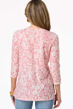 Cato Floral Cutout Tunic> Tops