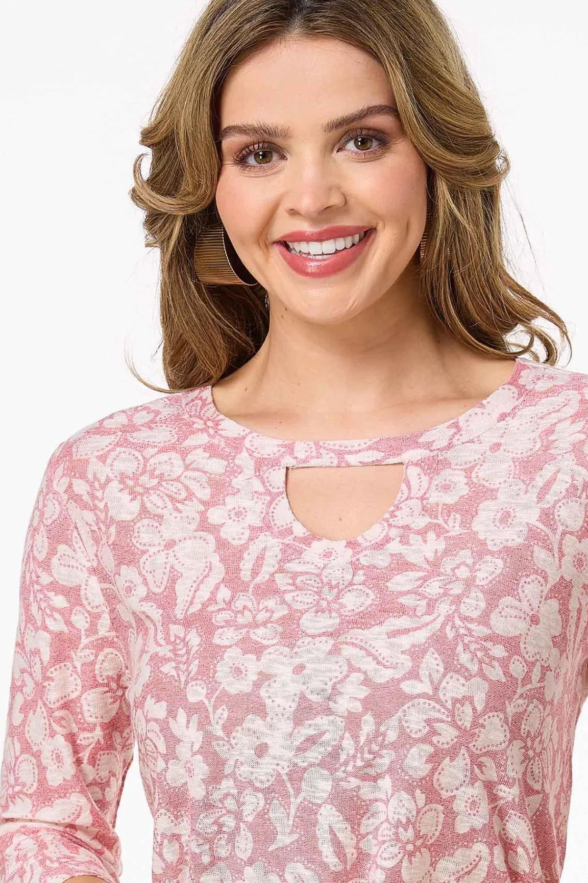 Cato Floral Cutout Tunic> Tops