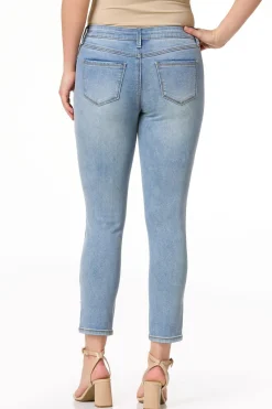 Cato Floral Embroidered Pearl Ankle Jeans> Jeans