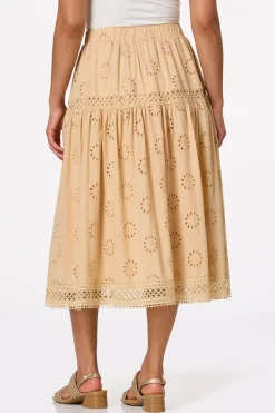 Cato Floral Eyelet Embroidered Skirt> Skirts