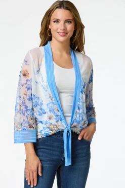 Cato Floral Mesh Kimono> Tops