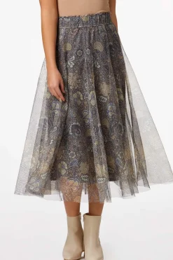 Cato Floral Mesh Midi Skirt> Skirts