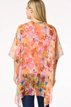 Cato Floral Metallic Kimono> Cover Ups|Tops