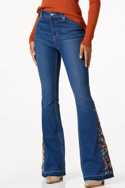 Cato Floral Paisley Embroidered Jeans> Jeans