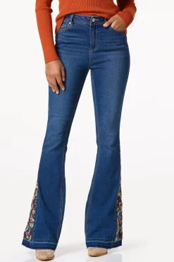 Cato Floral Paisley Embroidered Jeans><noscript><img width=
