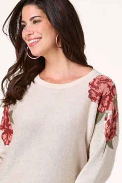 Cato Floral Sleeve Sweater><noscript><img width=