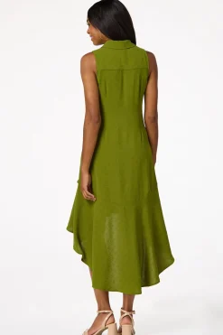 Cato Flounced High- Low Shirt Dress> Dresses