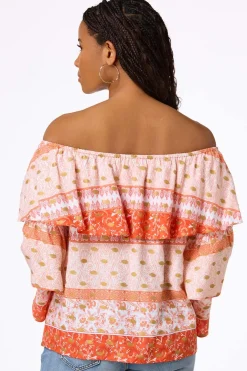 Cato Flounced Off Shoulder Top> Tops