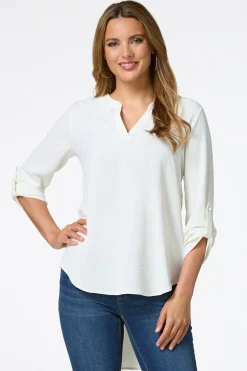 Cato Flowy High- Low Top> Tops