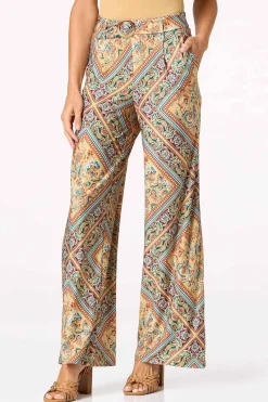 Cato Framed Floral Wide Leg Pants> Pants